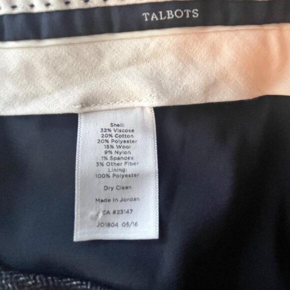 Talbots Womens Lined Viscose, Cotton Wool Blend Dress Pants Size 6 - Picture 6 of 9